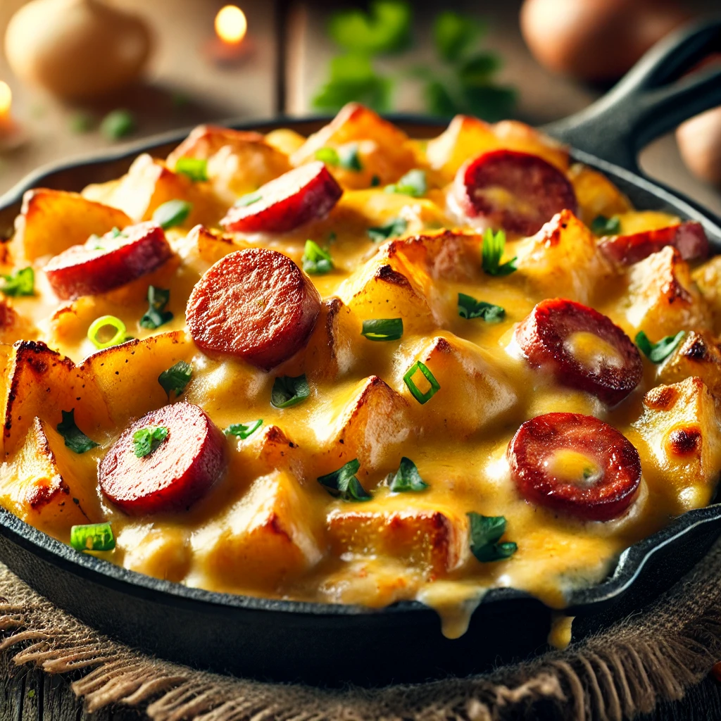 Cheesy Ranch Potatoes and Smoked Sausage